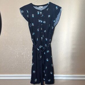 Loft Outlet Floral Navy Dress size 16